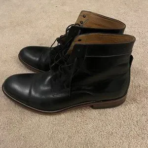 Johnston & Murphy Raleigh Cap Toe Black Leather Men\'s Boots Size 11 Johnston Murphy Men main image 4